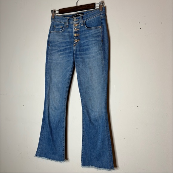 VERONICA BEARD Carolyn 10" Baby Boot Frayed Hem Exposed Button Fly Jeans Size 24 - Picture 12 of 12